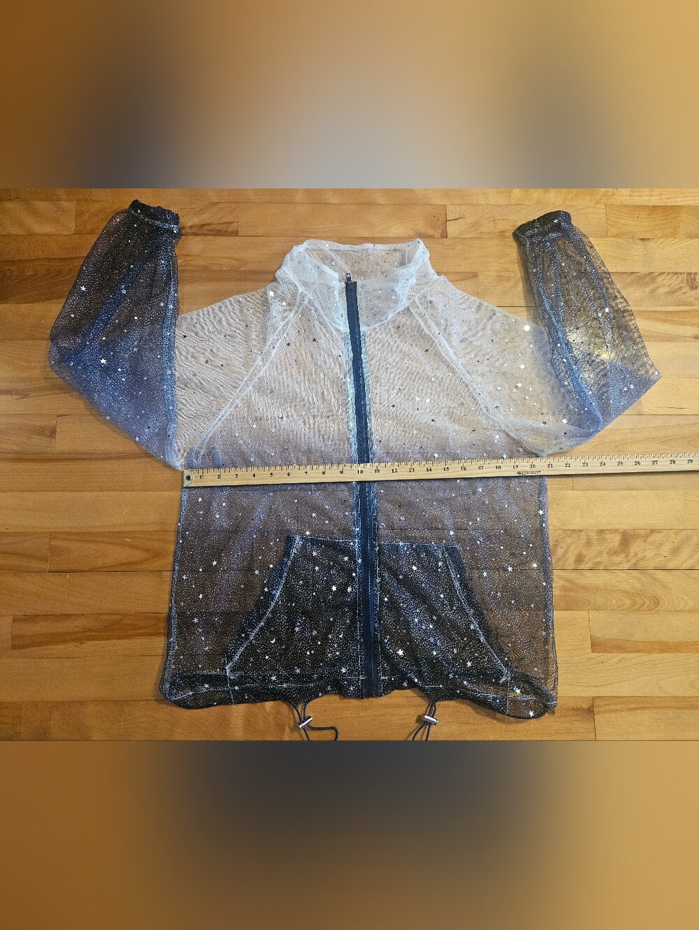 Transparent See-Through Whimsical Fairy-Style Glittery Zip-Up - Picture 11 of 12